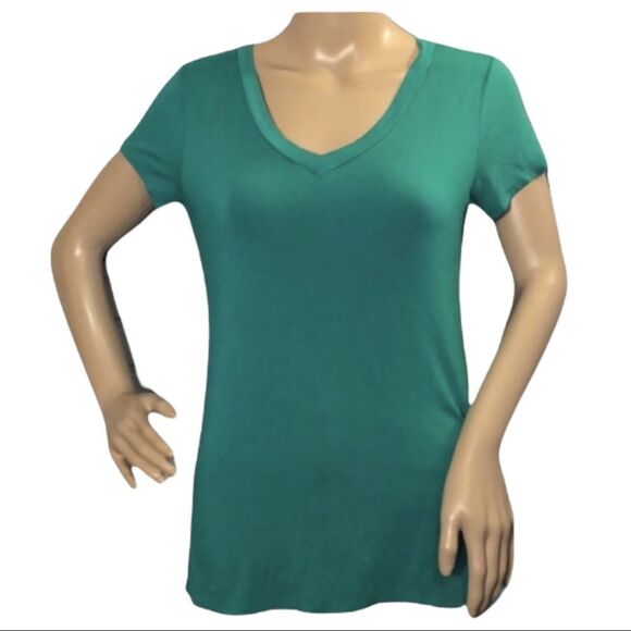 Canyon River Blues Jewel Green Vneck Tee M - Picture 1 of 10